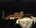 Naturaleza muerta con pan y huevos Paul Cezanne